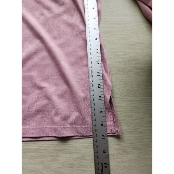 TOP/BLOUSE-JOAN RIVERS-Buff Pink-Suede Look-Soft-Long Sleeves-Size SMALL - Picture 10 of 11